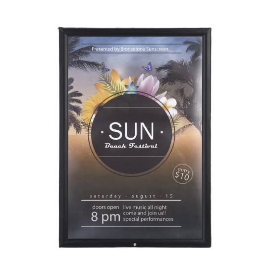 Sun poster in a snap frame