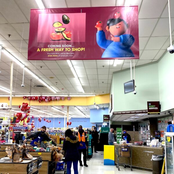 Remodel indoor hanging banner